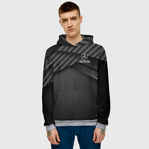 Мужская толстовка Mercedes-AMG / 3D-Меланж – фото 3