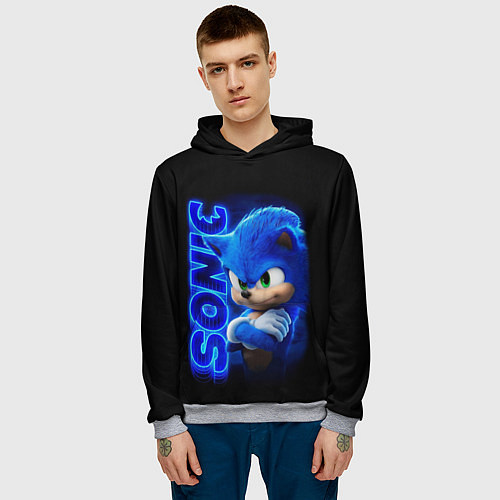 Мужская толстовка SONIC / 3D-Меланж – фото 3