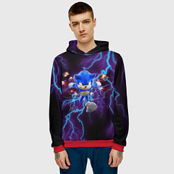 Толстовка-худи мужская SONIC, цвет: 3D-красный — фото 2