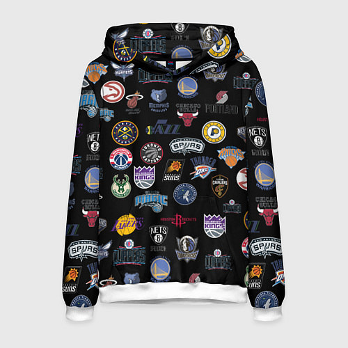 Мужская толстовка NBA Pattern / 3D-Белый – фото 1