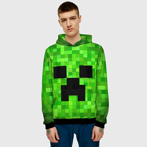Мужская толстовка MINECRAFT / 3D-Черный – фото 3