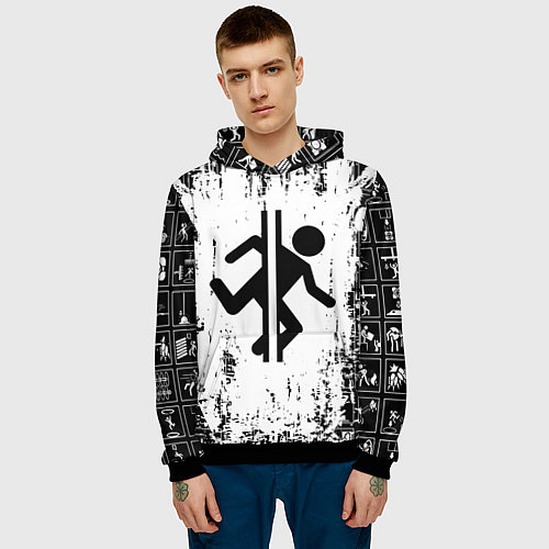 Мужская толстовка PORTAL / 3D-Черный – фото 3