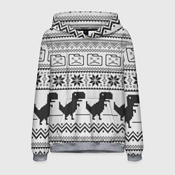 Толстовка-худи мужская Свитер с T-rex'ами, цвет: 3D-меланж