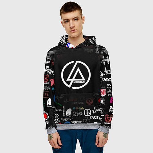 Мужская толстовка LINKIN PARK / 3D-Меланж – фото 3