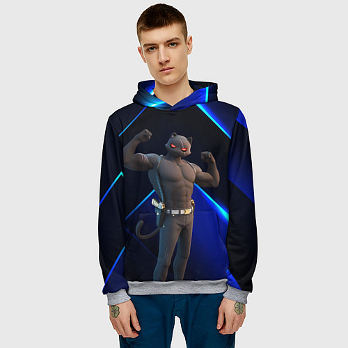 Мужская толстовка Fortnite Meowscles Shadow / 3D-Меланж – фото 3