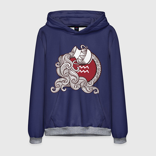 Мужская толстовка Водолей Знак Зодиака / 3D-Меланж – фото 1