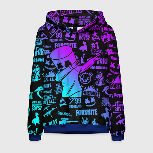 Мужская толстовка FORTNITE X MARSHMELLO / 3D-Синий – фото 1