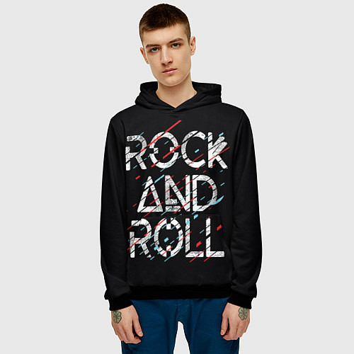 Мужская толстовка Rock And Roll / 3D-Черный – фото 3