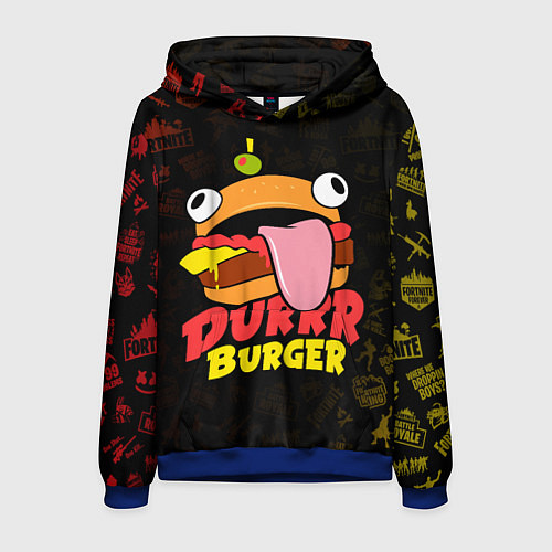 Мужская толстовка Fortnite Durrr Burger / 3D-Синий – фото 1