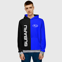 Толстовка-худи мужская SUBARU, цвет: 3D-меланж — фото 2