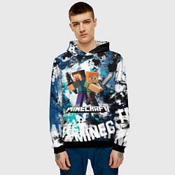 Толстовка-худи мужская Minecraft Майнкрафт, цвет: 3D-черный — фото 2
