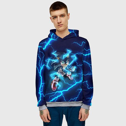 Мужская толстовка СОНИК / 3D-Меланж – фото 3