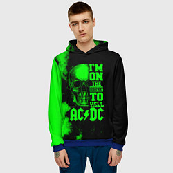 Толстовка-худи мужская I'm on the highway to hell ACDC, цвет: 3D-синий — фото 2