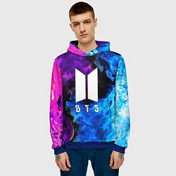 Толстовка-худи мужская BTS, цвет: 3D-синий — фото 2