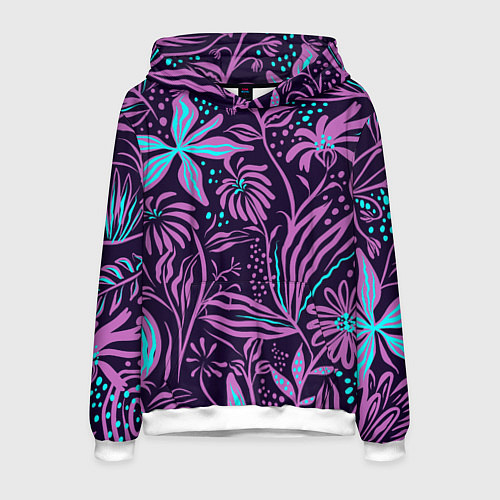 Мужская толстовка Цветы / 3D-Белый – фото 1