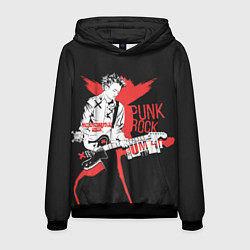 Толстовка-худи мужская Punk-rock, цвет: 3D-черный