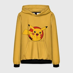 Толстовка-худи мужская Pikachu, цвет: 3D-черный