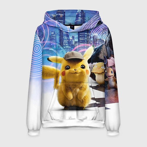 Мужская толстовка Детектив Пикачу / 3D-Белый – фото 1