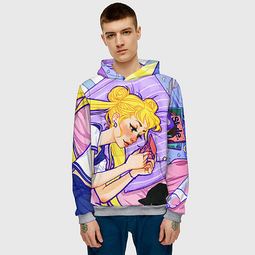 Мужская толстовка СЕЙЛОР МУН / 3D-Меланж – фото 3