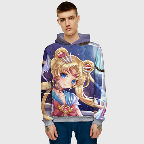 Мужская толстовка SAILOR MOON / 3D-Меланж – фото 3