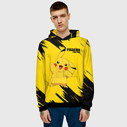 Толстовка-худи мужская PIKACHU: PIKA PIKA, цвет: 3D-черный — фото 2