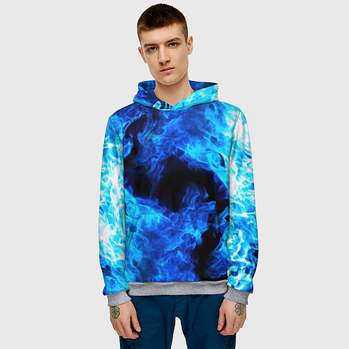 Мужская толстовка СИНИЙ ОГОНЬ / 3D-Меланж – фото 3