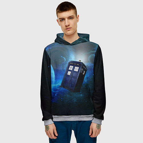 Мужская толстовка ТАРДИС / 3D-Меланж – фото 3