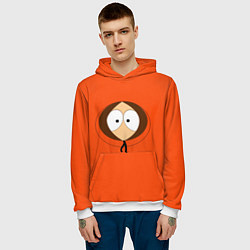 Толстовка-худи мужская Кенни, цвет: 3D-белый — фото 2