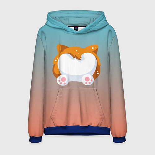 Мужская толстовка Милый корги / 3D-Синий – фото 1