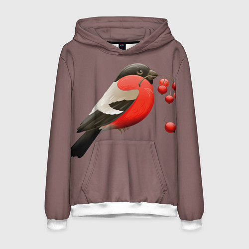 Мужская толстовка Снегирь / 3D-Белый – фото 1