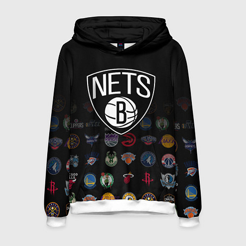 Мужская толстовка Brooklyn Nets 1 / 3D-Белый – фото 1