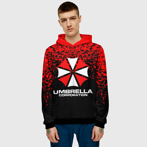 Мужская толстовка Umbrella Corporation / 3D-Черный – фото 3