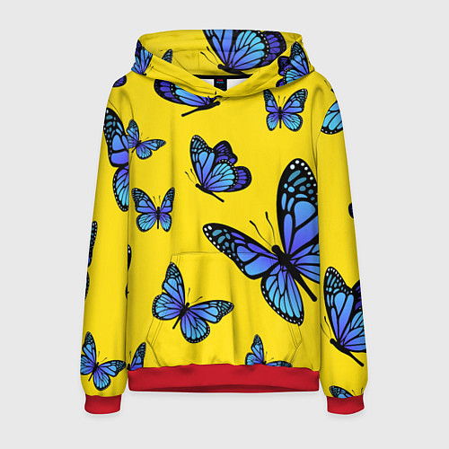 Мужская толстовка БАБОЧКИ / 3D-Красный – фото 1