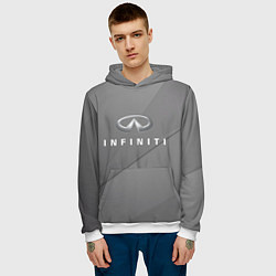 Толстовка-худи мужская Infiniti, цвет: 3D-белый — фото 2