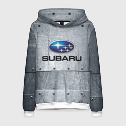 Толстовка-худи мужская SUBARU, цвет: 3D-белый