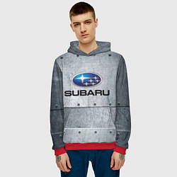Толстовка-худи мужская SUBARU, цвет: 3D-красный — фото 2