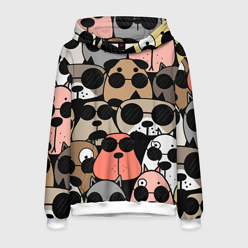 Мужская толстовка Серьезные псы / 3D-Белый – фото 1