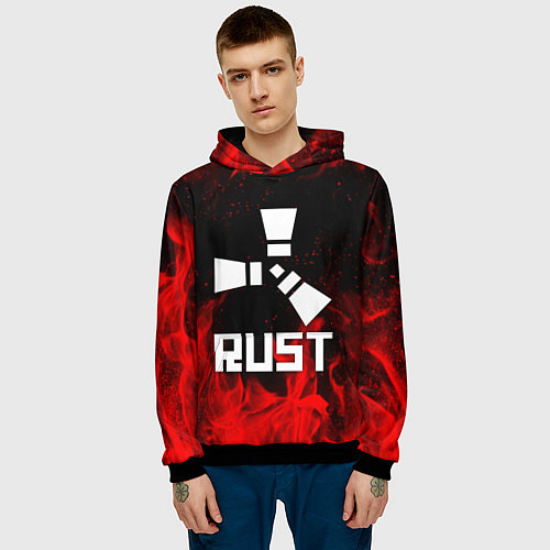Мужская толстовка RUST / 3D-Черный – фото 3