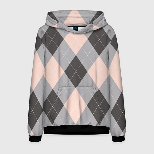 Мужская толстовка Шотландка / 3D-Черный – фото 1