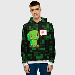 Толстовка-худи мужская Minecraft Creeper, цвет: 3D-белый — фото 2