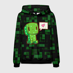 Толстовка-худи мужская Minecraft Creeper, цвет: 3D-черный