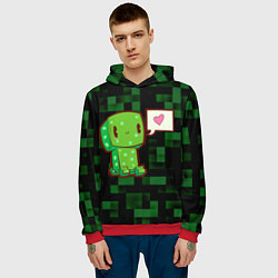 Толстовка-худи мужская Minecraft Creeper, цвет: 3D-красный — фото 2