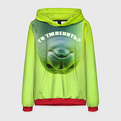 Толстовка-худи мужская Го тюленить?, цвет: 3D-красный