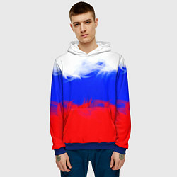 Толстовка-худи мужская Россия, цвет: 3D-синий — фото 2