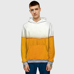 Толстовка-худи мужская Я ПИВО!, цвет: 3D-меланж — фото 2