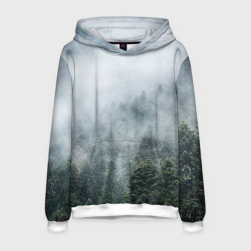 Мужская толстовка Туманный лес / 3D-Белый – фото 1