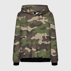 Толстовка-худи мужская МИЛИТАРИ, цвет: 3D-черный