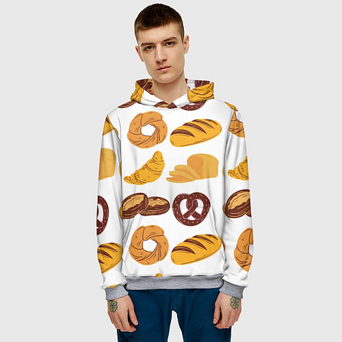 Мужская толстовка Булки / 3D-Меланж – фото 3