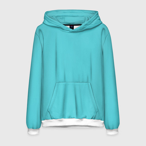 Мужская толстовка Бирюза / 3D-Белый – фото 1