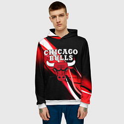 Толстовка-худи мужская CHICAGO BULLS, цвет: 3D-белый — фото 2